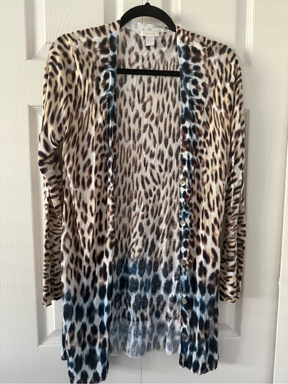 Chico’s Leopard Print Open Cardigan - Neutral Brown & Black